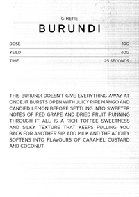 Burundi Gihere | Espresso Roast