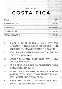 Costa Rica La Cumbre | Filter Roast
