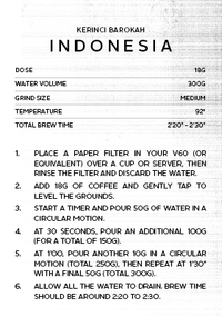 Indonesia Kerinci Barokah | Filter Roast