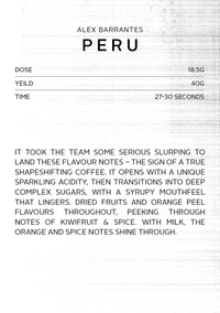 Peru Alex Barrantes | Espresso roast